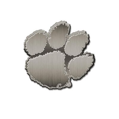 Rico Industries NCAA  Clemson Tigers Tiger Paw Antique Nickel Auto Emblem for Car/Truck/SUV Image 1