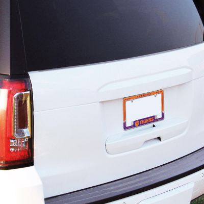 Rico Industries NCAA  Clemson Tigers Two-Tone 12" x 6" Chrome All Over Automotive License Plate Frame for Car/Truck/SUV Image 3