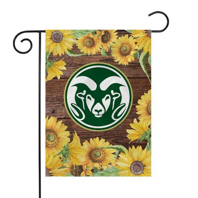 Rico Industries NCAA  Colorado State Rams Sunflower Spring 13" x 18" Double Sided Garden Flag Image 1