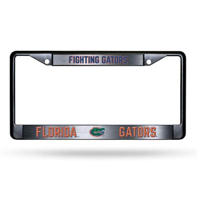Rico Industries NCAA  Florida Gators Black Game Day Black Chrome Frame with Printed Inserts 12" x 6" Car/Truck Auto Accessory Image 1