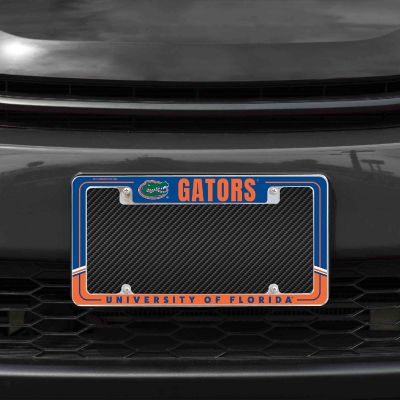 Rico Industries NCAA  Florida Gators Two-Tone 12" x 6" Chrome All Over Automotive License Plate Frame for Car/Truck/SUV Image 1