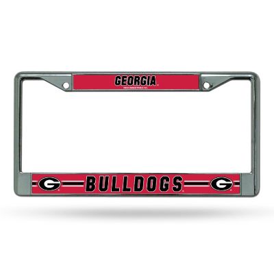 Rico Industries NCAA  Georgia Bulldogs  12" x 6" Chrome Frame With Decal Inserts Red- Car/Truck/SUV Automobile Accessory Image 1