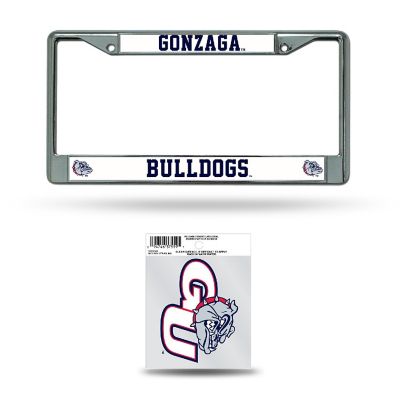 Rico Industries NCAA  Gonzaga Bulldogs - Zags  12" x 6" Chrome Frame With Plastic Inserts - Car/Truck/SUV Automobile Accessory Image 1
