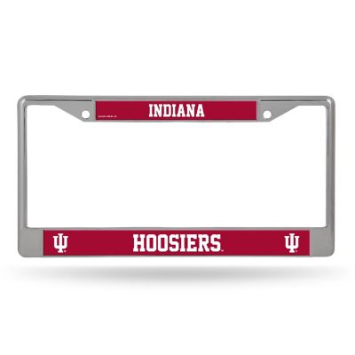 Rico Industries NCAA  Indiana Hoosiers  12" x 6" Chrome Frame With Decal Inserts - Car/Truck/SUV Automobile Accessory Image 1