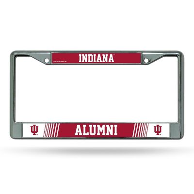 Rico Industries NCAA  Indiana Hoosiers Alumni 12" x 6" Chrome Frame With Decal Inserts - Car/Truck/SUV Automobile Accessory Image 1