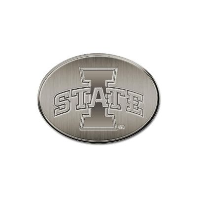 Rico Industries NCAA  Iowa State Cyclones Oval Antique Nickel Auto Emblem for Car/Truck/SUV Image 1