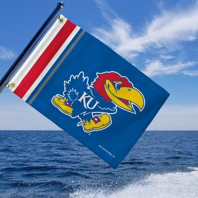 Rico Industries NCAA  Kansas Jayhawks Stripes Utility Flag - Double Sided - Great for Boat/Golf Cart/Home ect. Image 3