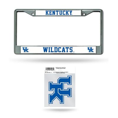 Rico Industries NCAA  Kentucky Wildcats  12" x 6" Chrome Frame With Plastic Inserts - Car/Truck/SUV Automobile Accessory Image 1