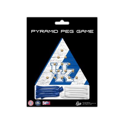 Rico Industries NCAA  Kentucky Wildcats  4.5" x 4" Wooden Travel Sized Pyramid Game - Toy Peg Games - Triangle - Family Fun Image 2