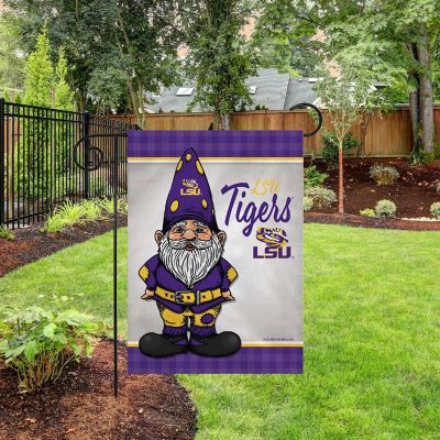 Rico Industries NCAA  LSU Tigers Gnome Spring 13" x 18" Double Sided Garden Flag Image 1
