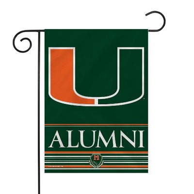 Rico Industries NCAA  Miami Hurricanes - The U Alumni 13" x 18" Double Sided Garden Flag Image 1