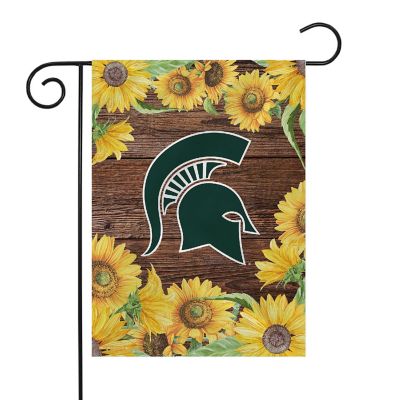 Rico Industries NCAA  Michigan State Spartans Sunflower Spring 13" x 18" Double Sided Garden Flag Image 1