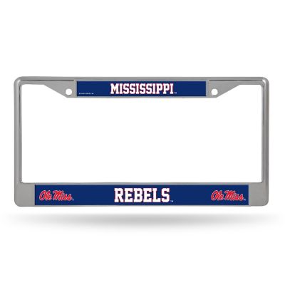 Rico Industries NCAA  Mississippi Rebels - Ole Miss  12" x 6" Chrome Frame With Decal Inserts - Car/Truck/SUV Automobile Accessory Image 1