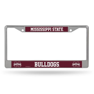Rico Industries NCAA  Mississippi State Bulldogs  12" x 6" Chrome Frame With Decal Inserts - Car/Truck/SUV Automobile Accessory Image 1