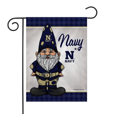 Rico Industries NCAA  Naval Academy Midshipmen Gnome Spring 13" x 18" Double Sided Garden Flag Image 1