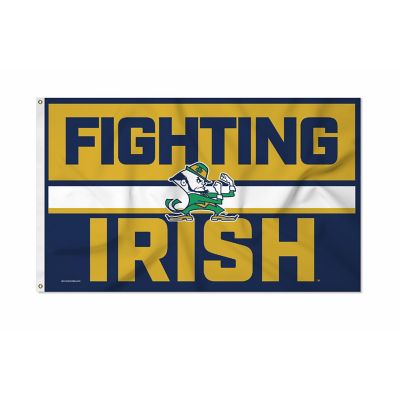 Rico Industries NCAA  Notre Dame Fighting Irish - ND Bold 3' x 5' Banner Flag Single Sided - Indoor or Outdoor - Home D&#233;cor Image 1