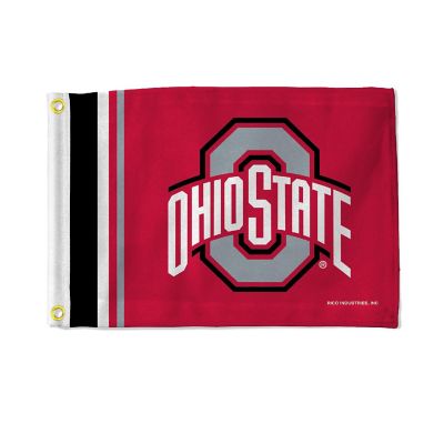 Rico Industries NCAA  Ohio State Buckeyes Stripes Utility Flag - Double Sided - Great for Boat/Golf Cart/Home Image 1