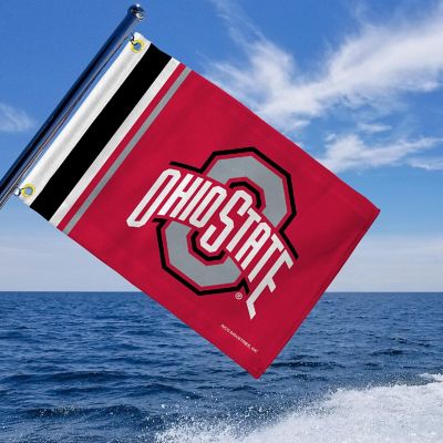 Rico Industries NCAA  Ohio State Buckeyes Stripes Utility Flag - Double Sided - Great for Boat/Golf Cart/Home Image 3