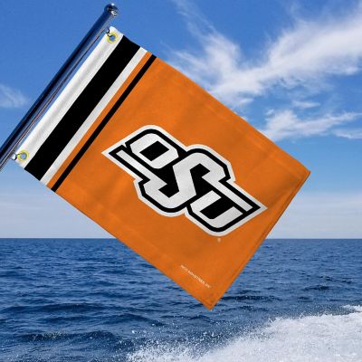 Rico Industries NCAA  Oklahoma State Cowboys Stripes Utility Flag - Double Sided - Great for Boat/Golf Cart/Home ect. Image 3