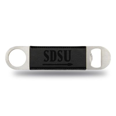 Rico Industries NCAA  San Diego State Aztecs - SDSU Black Faux Leather Laser Engraved Bar Blade - Great Beverage Accessory for Game Day Image 1