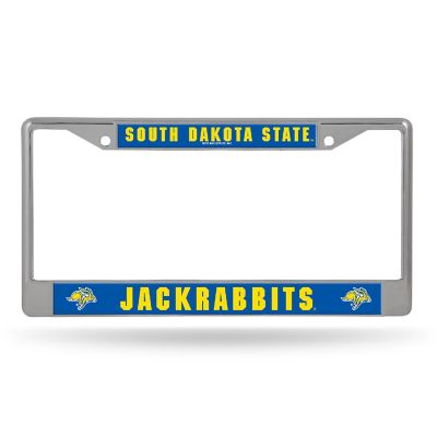 Rico Industries NCAA  South Dakota State Jackrabbits  12" x 6" Chrome Frame With Decal Inserts - Car/Truck/SUV Automobile Accessory Image 1