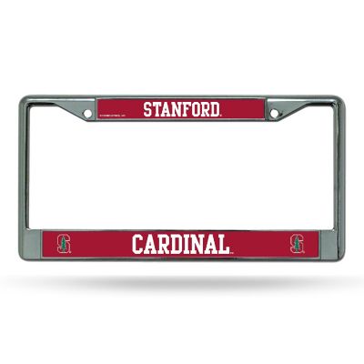 Rico Industries NCAA  Stanford Cardinal  12" x 6" Chrome Frame With Decal Inserts - Car/Truck/SUV Automobile Accessory Image 1
