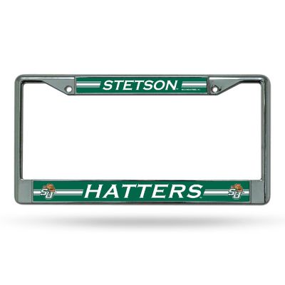 Rico Industries NCAA  Stetson Hatters  12" x 6" Chrome Frame With Decal Inserts - Car/Truck/SUV Automobile Accessory Image 1