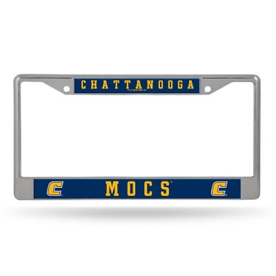 Rico Industries NCAA  Tennessee-Chattanooga Mocs  12" x 6" Chrome Frame With Decal Inserts - Car/Truck/SUV Automobile Accessory Image 1