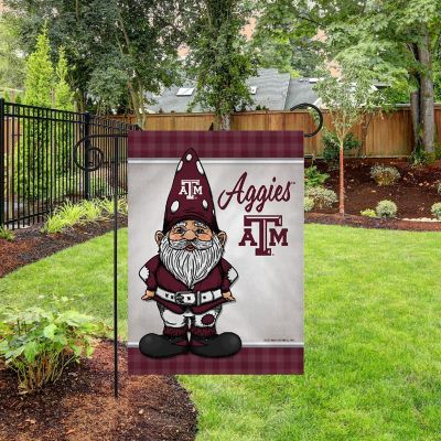 Rico Industries NCAA  Texas A&M Aggies Gnome Spring 13" x 18" Double Sided Garden Flag Image 1