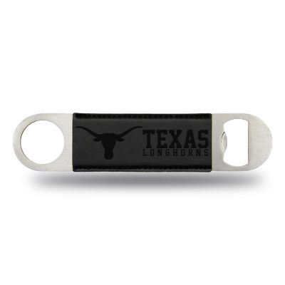 Rico Industries NCAA  Texas Longhorns Black Faux Leather Laser Engraved Bar Blade - Great Beverage Accessory for Game Day Image 1