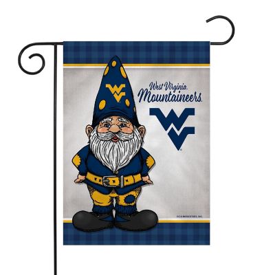 Rico Industries NCAA West Virginia Mountaineers Gnome Spring 13" x 18" Double Sided Garden Flag Image 1