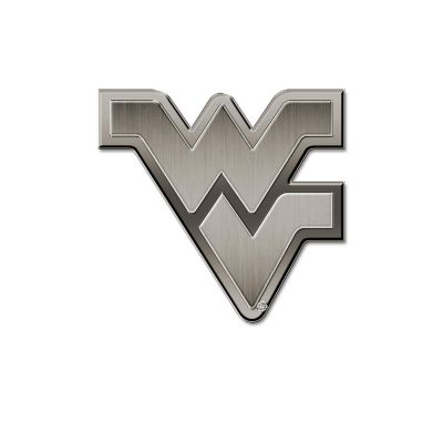 Rico Industries NCAA  West Virginia Mountaineers Standard Antique Nickel Auto Emblem for Car/Truck/SUV Image 1
