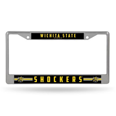 Rico Industries NCAA  Wichita State Shockers  12" x 6" Chrome Frame With Decal Inserts - Car/Truck/SUV Automobile Accessory Image 1