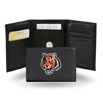 Rico Industries NFL Cincinnati Bengals Embroidered Genuine Leather Tri-fold Wallet 3.25" x 4.25" - Slim Image 1
