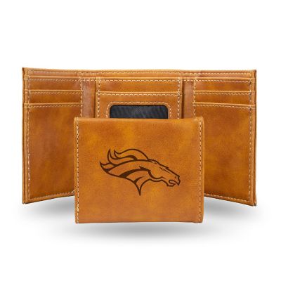 Rico Industries NFL  Denver Broncos   Brown Generic Watch and Team Logo Tri-Fold Wallet - Great Men's Gift Item Image 1