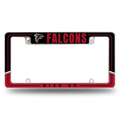 Rico Industries NFL Football Atlanta Falcons Two-Tone 12" x 6" Chrome All Over Automotive License Plate Frame for Car/Truck/SUV Image 1