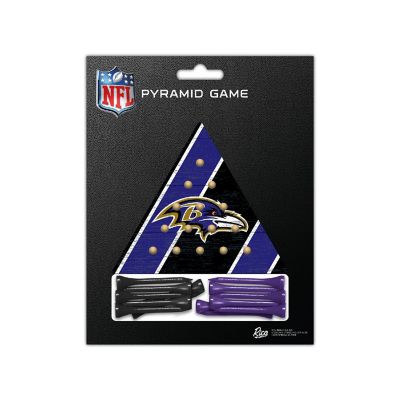 Rico Industries NFL Football Baltimore Ravens  4.5" x 4" Wooden Travel Sized Pyramid Game - Toy Peg Games - Triangle - Family Fun Image 2