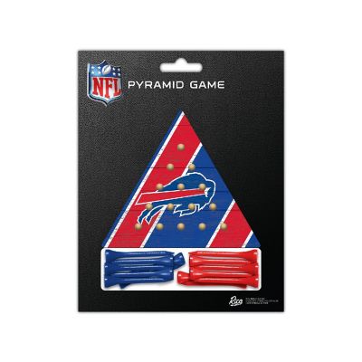Rico Industries NFL Football Buffalo Bills  4.5" x 4" Wooden Travel Sized Pyramid Game - Toy Peg Games - Triangle - Family Fun Image 2