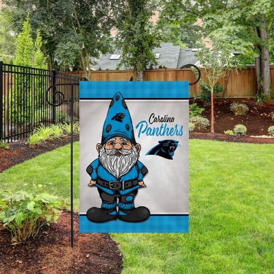 Rico Industries NFL Football Carolina Panthers Gnome Spring 13" x 18" Double Sided Garden Flag Image 2