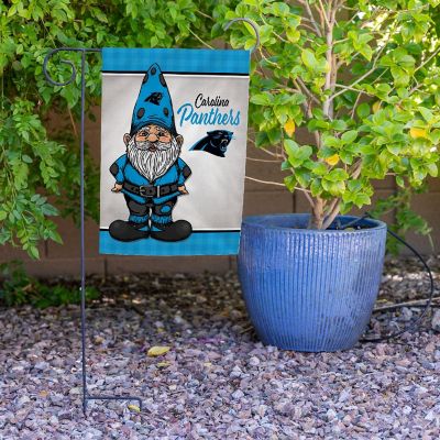 Rico Industries NFL Football Carolina Panthers Gnome Spring 13" x 18" Double Sided Garden Flag Image 3