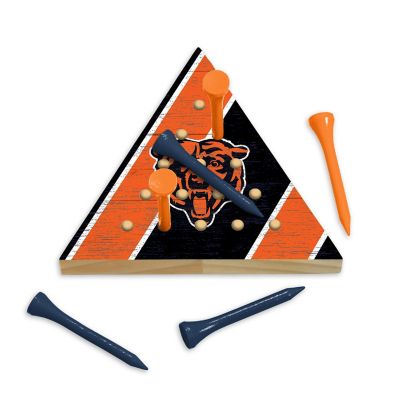 Rico Industries NFL Football Chicago Bears  4.5" x 4" Wooden Travel Sized Pyramid Game - Toy Peg Games - Triangle - Family Fun Image 1