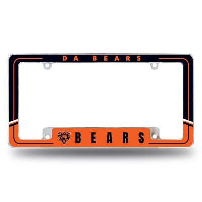 Rico Industries NFL Football Chicago Bears Two-Tone 12" x 6" Chrome All Over Automotive License Plate Frame for Car/Truck/SUV Image 1