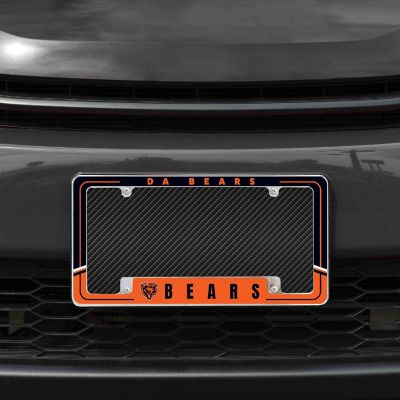 Rico Industries NFL Football Chicago Bears Two-Tone 12" x 6" Chrome All Over Automotive License Plate Frame for Car/Truck/SUV Image 1