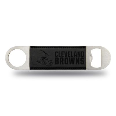 Rico Industries NFL Football Cleveland Browns Black Faux Leather Laser Engraved Bar Blade - Great Beverage Accessory for Game Day Image 1
