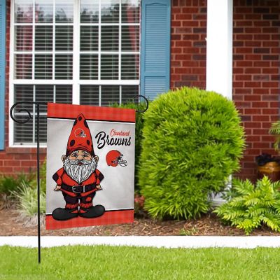 Rico Industries NFL Football Cleveland Browns Gnome Spring 13" x 18" Double Sided Garden Flag Image 1