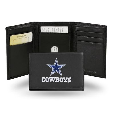 Rico Industries NFL Football Dallas Cowboys  Embroidered Genuine Leather Tri-fold Wallet 3.25" x 4.25" - Slim Image 1
