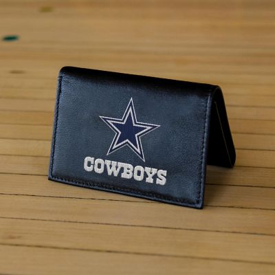 Rico Industries NFL Football Dallas Cowboys  Embroidered Genuine Leather Tri-fold Wallet 3.25" x 4.25" - Slim Image 1