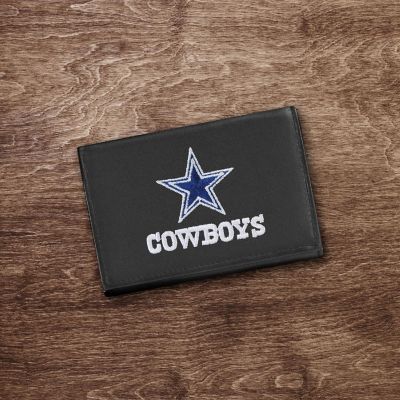 Rico Industries NFL Football Dallas Cowboys  Embroidered Genuine Leather Tri-fold Wallet 3.25" x 4.25" - Slim Image 3