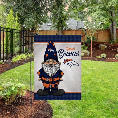 Rico Industries NFL Football Denver Broncos Gnome Spring 13" x 18" Double Sided Garden Flag Image 2