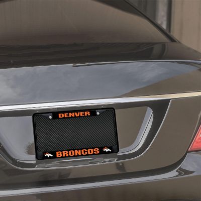 Rico Industries NFL Football Denver Broncos Primary Black Chrome Frame with Plastic Inserts 12" x 6" Car/Truck Auto Accessory Image 1